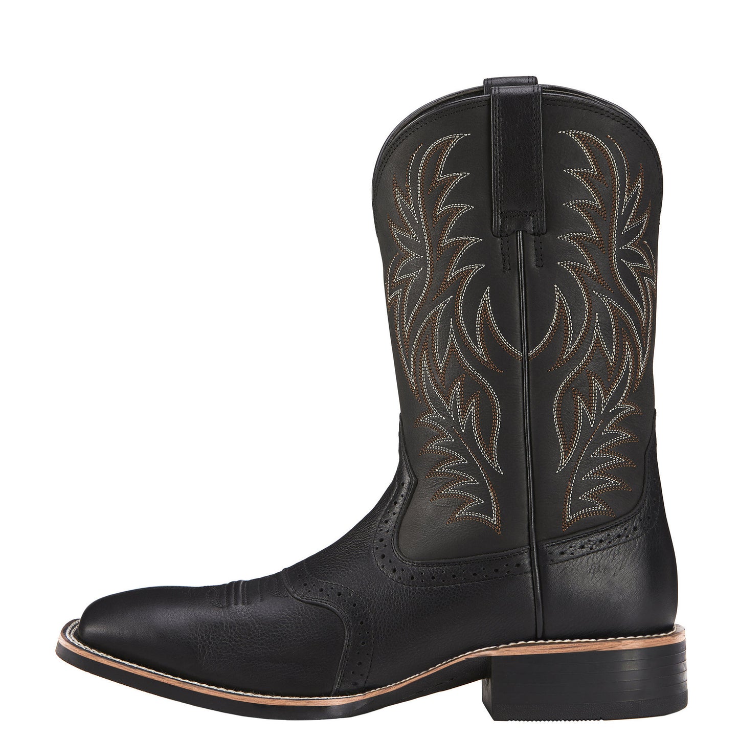 High Embroidery Vintage Engraving Stitching Wide Head Western Cowboy Boot - Enfance-Heureuse
