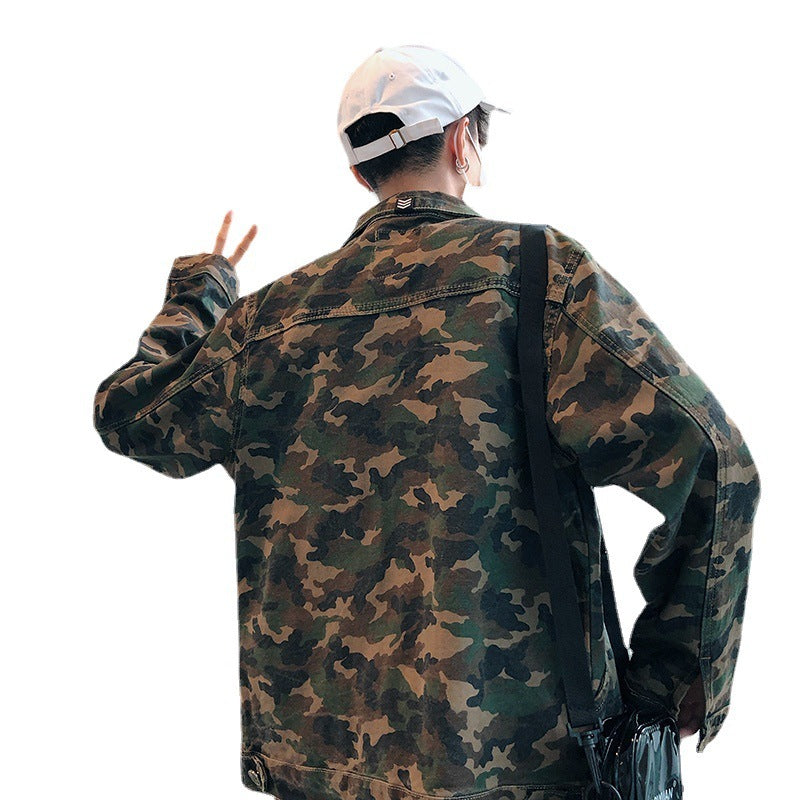 New Mens Camouflage Denim Jacket Coat Man Coats Jaqueta Masculino Jeans Jacket & Coats Fashion Design Autumn Brand Clothing - Enfance-Heureuse