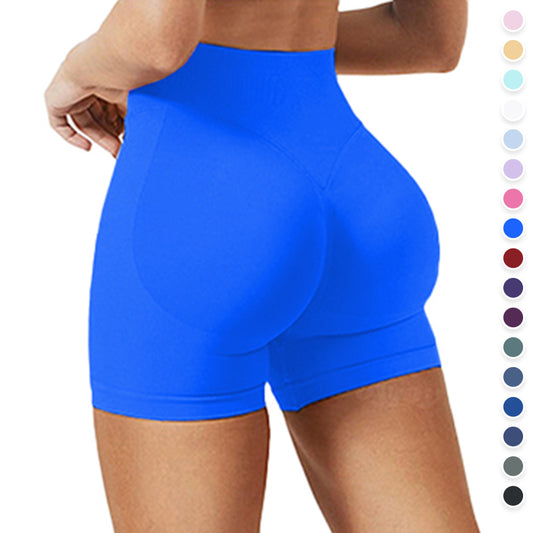 Women's Solid High Waist Sports Shorts, Breathable And Comfortable Tight Shorts With High Elasticity, Fitness Shorts, Women's Sportswear Worn Indoors And Outdoors - Enfance-Heureuse
