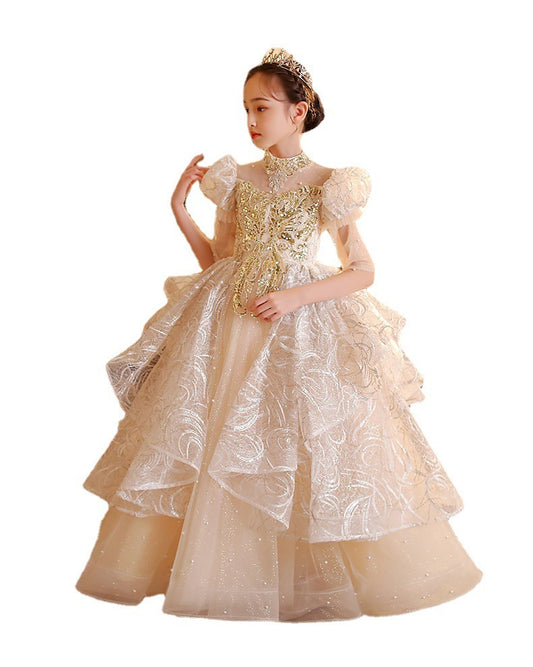 Children Birthday Princess Little Girl Host Children Dress - Enfance-Heureuse