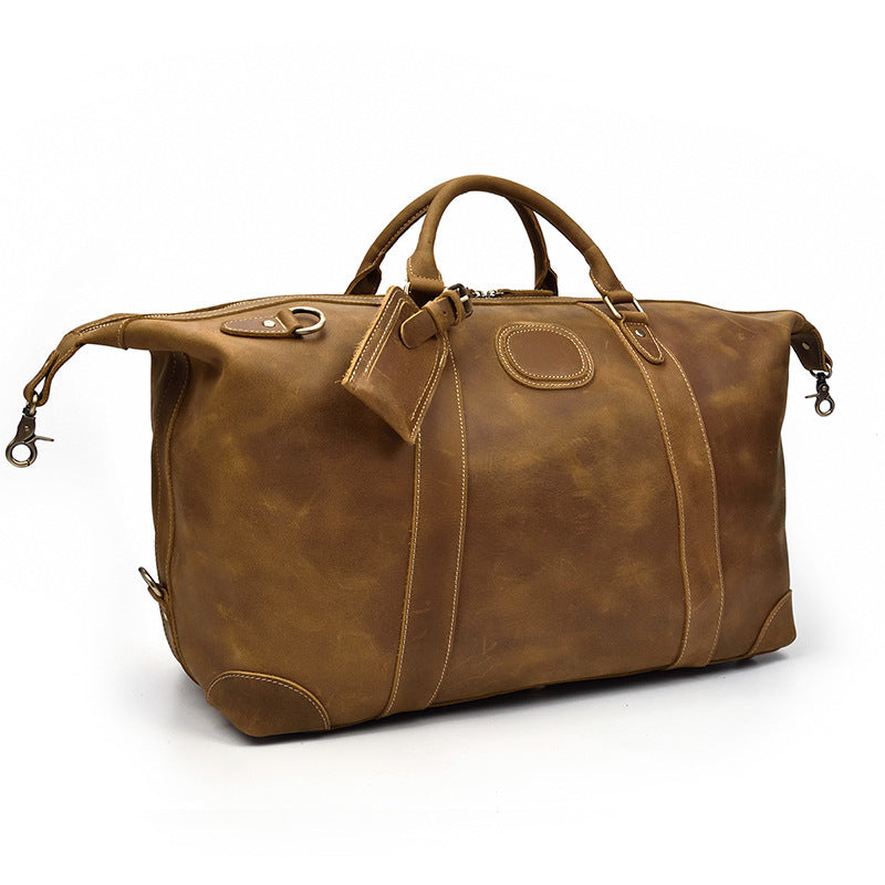 Crazy horse leather large capacity luggage bag - Enfance-Heureuse