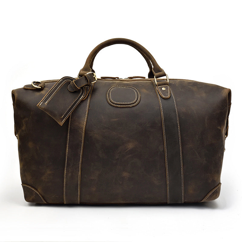 Crazy horse leather large capacity luggage bag - Enfance-Heureuse