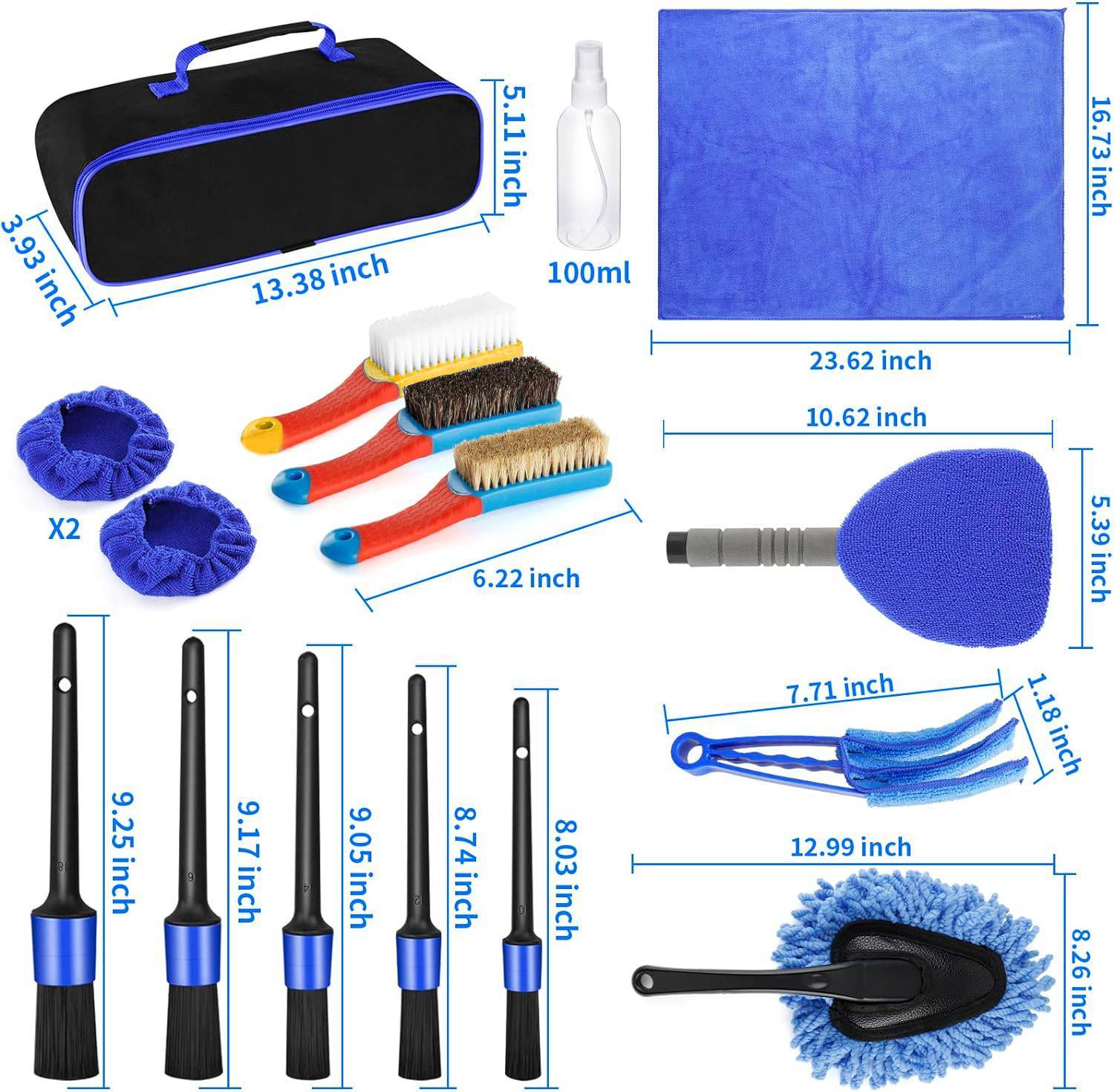 17Pcs Car Detailing Brush Set Drill Not Include - Enfance-Heureuse