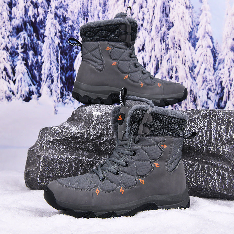 Men's Thick-soled Daily Outdoor Fleece-lined High-top Boots - Enfance-Heureuse