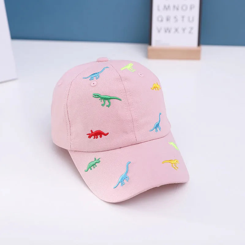 Casquettes de baseball colorées pour enfants avec petits dinosaures