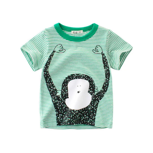 Garçons Nouveau Style Enfants À Manches Courtes de Bébé Rayé T-shirt - Enfance-Heureuse