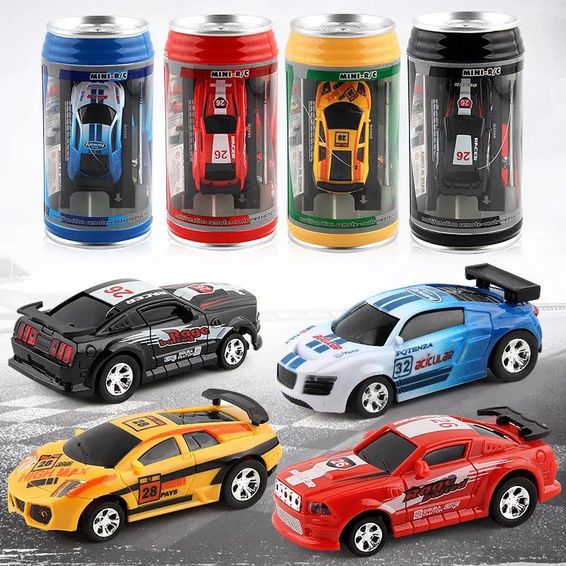 Coke Can Mini RC Radio Remote Control Micro Voiture De Course 4 Fréquences - Enfance-Heureuse