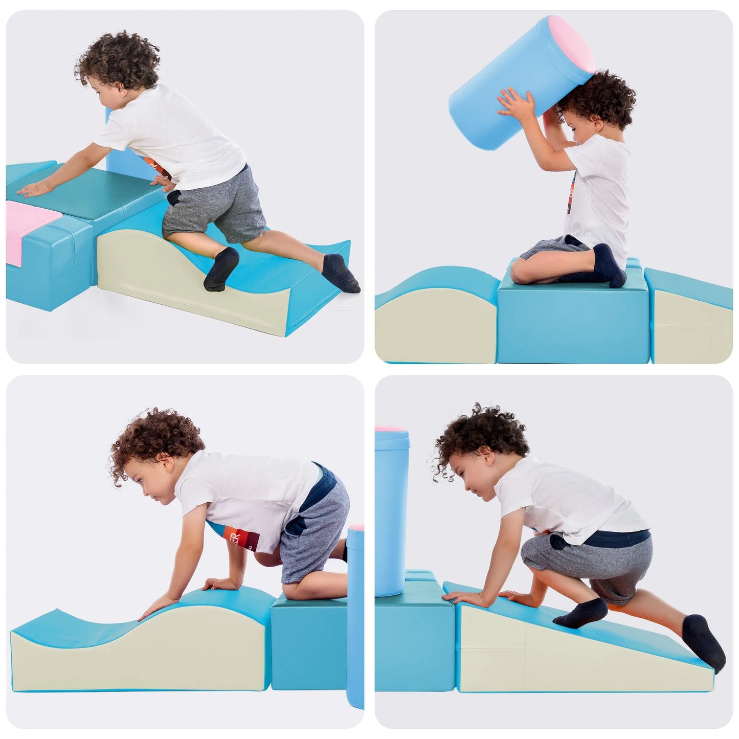 Colourful Soft Crawl And Crawl Foam Playset 6-in-1 - Enfance-Heureuse