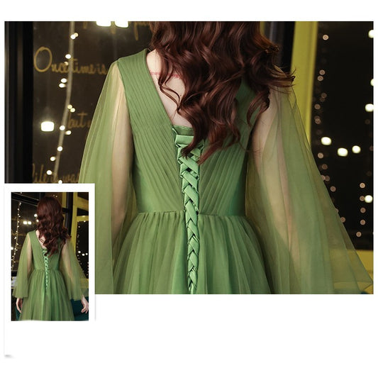 Green Wedding Dress Guzheng Art Examination Solo - Enfance-Heureuse