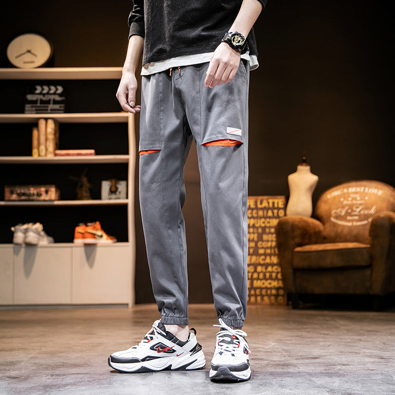Overalls Mens Trendy Brand Harem Pants Sports Feet Nine-point Beam Feet Casual Pants - Enfance-Heureuse