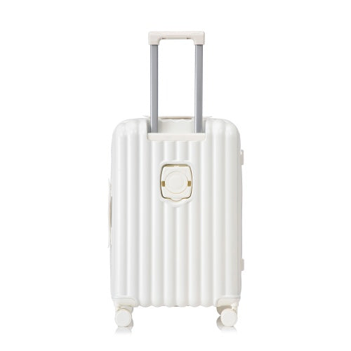 ABS Spinner Wheel Luggage Carry On Suitcase With Cup Holder USB Port Phone Holder 20 24 28 - Enfance-Heureuse