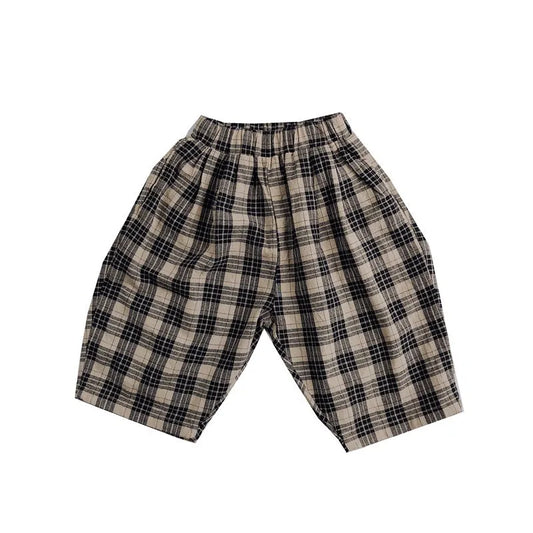 Coréen Enfants Enfants de Plaid Pantalon Carotte - Enfance-Heureuse