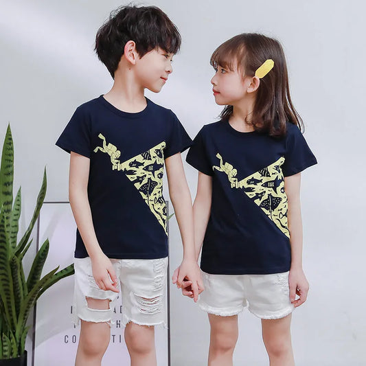 Short sleeved round neck T-shirt - Enfance-Heureuse