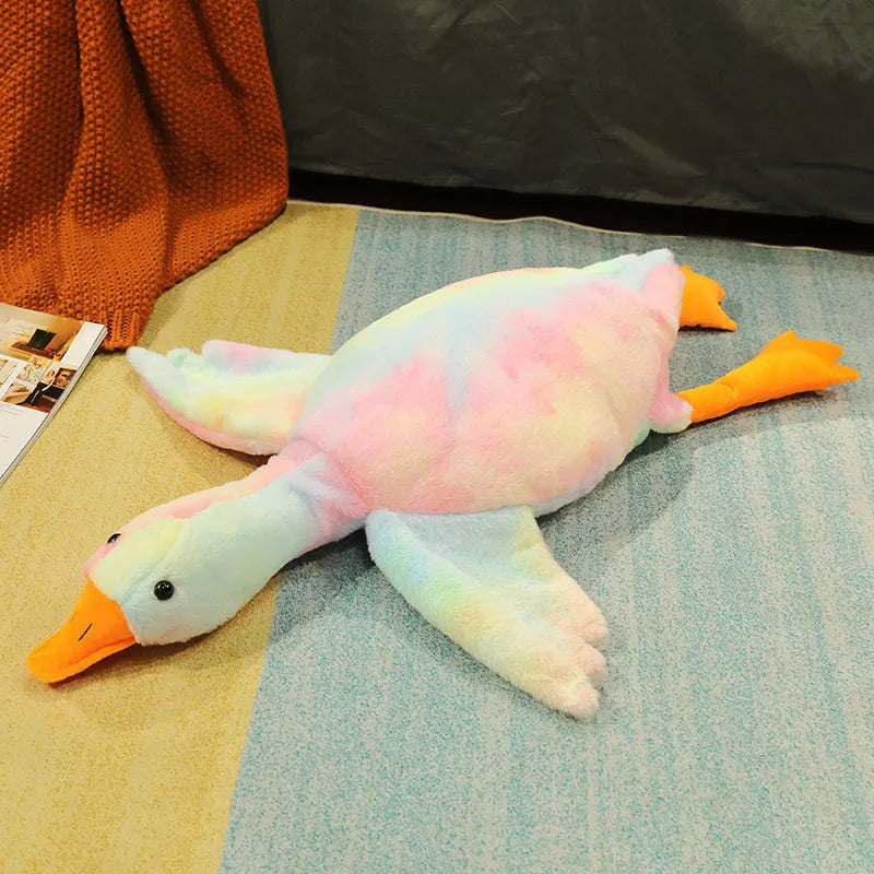 Grand oreiller de poupée d'oie blanche dormir en peluche - Enfance-Heureuse