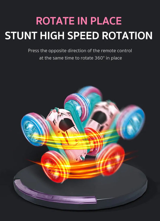 Remote Control Stunt Car Light Wheel Swing Arm Double-sided Rolling Car Toy - Enfance-Heureuse
