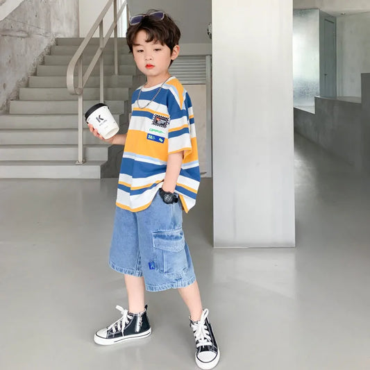 Boys Summer Casual T-Shirt Shorts Set - Enfance-Heureuse