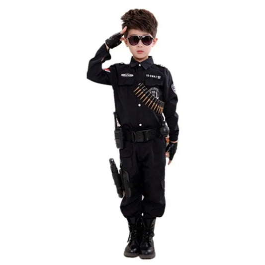 Boys Police Costume Children's Cosplay Children Army Police - Enfance-Heureuse