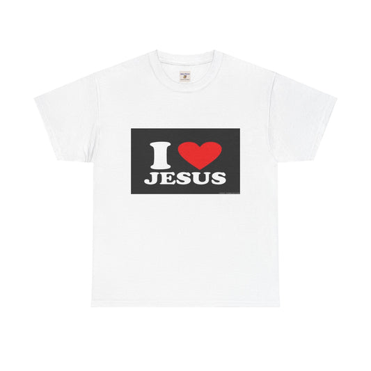 I Love Jesus Unisex Heavy Cotton Tee - Faith-Based Apparel for Everyday Wear - Enfance-Heureuse