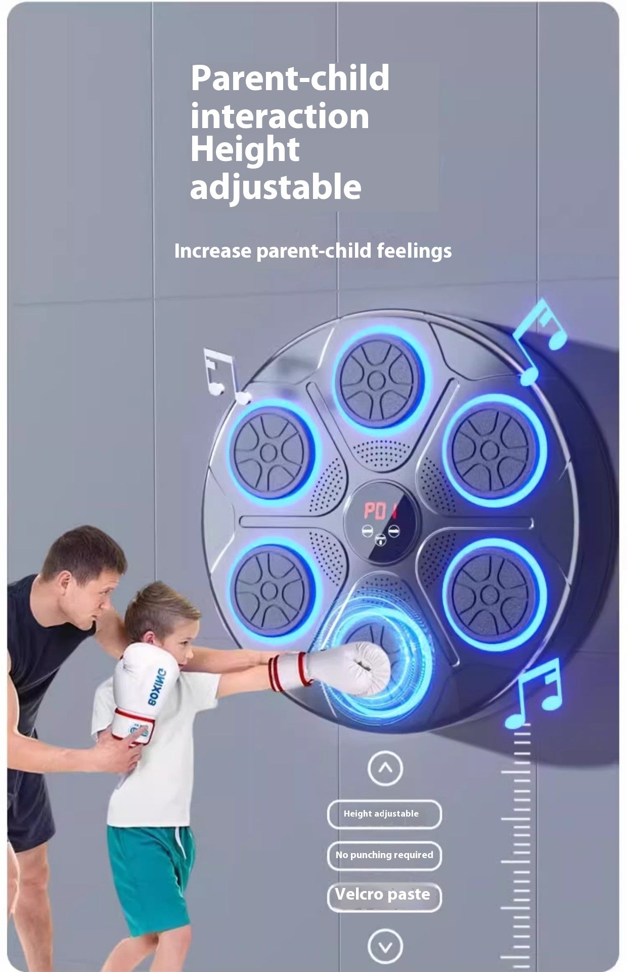 Music Boxing Machine Household With RGB Light Bluetooth-compatible Adults Mode Speed Adjustable For Indoor Kickboxing Karate Fitness Home - Enfance-Heureuse