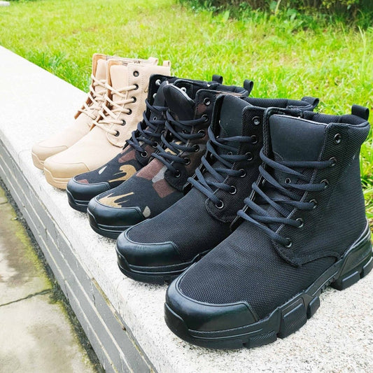 High-top Labor Protection Tooling Canvas Martin Boots Thick Bottom Waterproof - Enfance-Heureuse