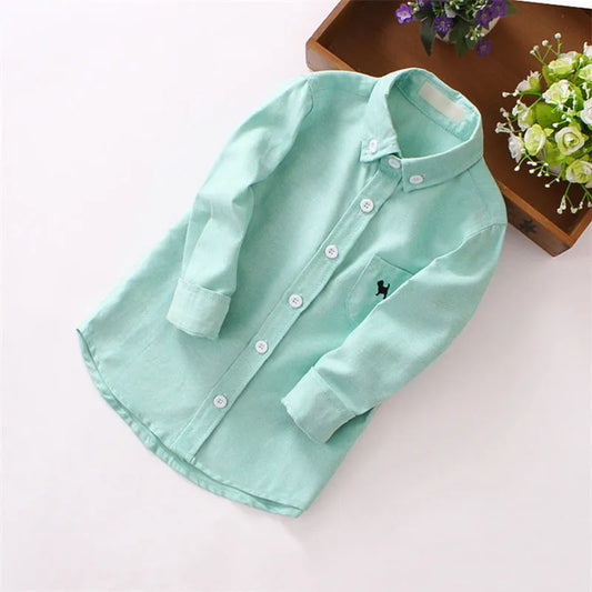 Printed puppy long sleeve boy shirt - Enfance-Heureuse