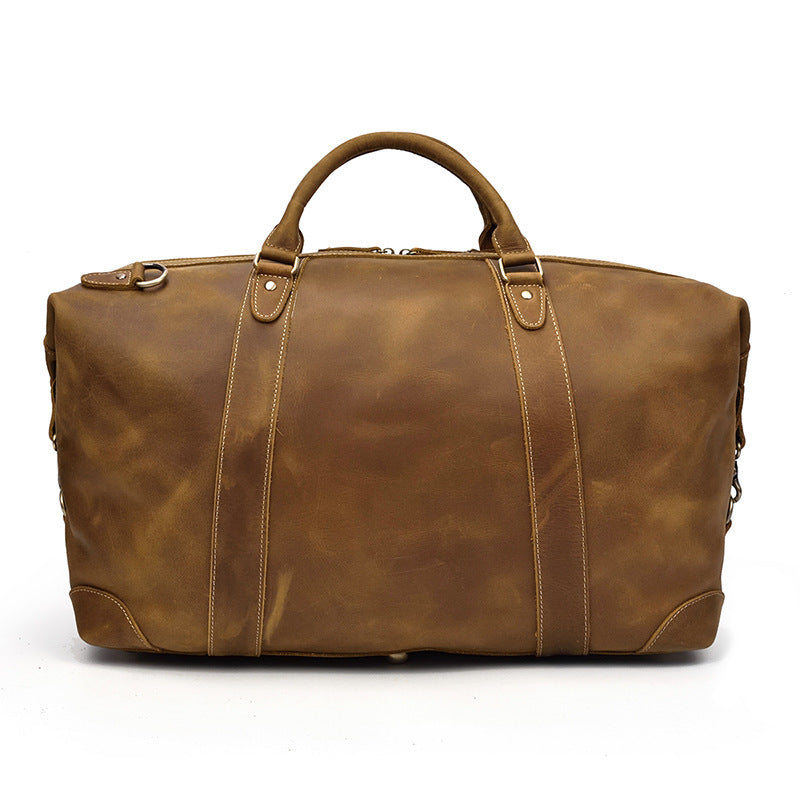 Crazy horse leather large capacity luggage bag - Enfance-Heureuse