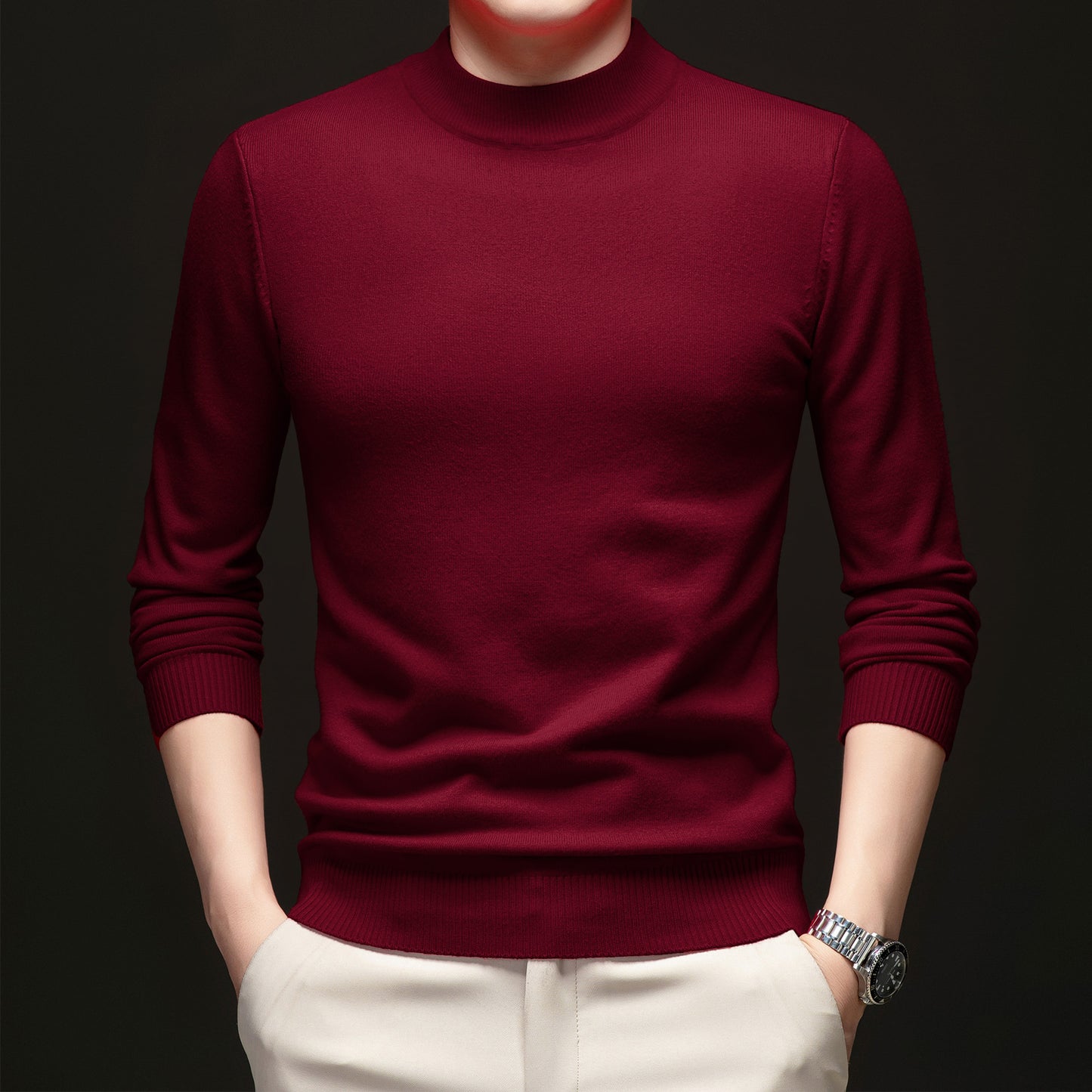 Thick Warm Sweater Half Turtleneck Simple All-matching Base - Enfance-Heureuse