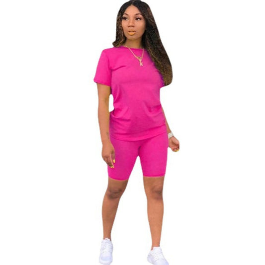Solid Color Sports Suit Casual Two-piece Suit Women - Enfance-Heureuse