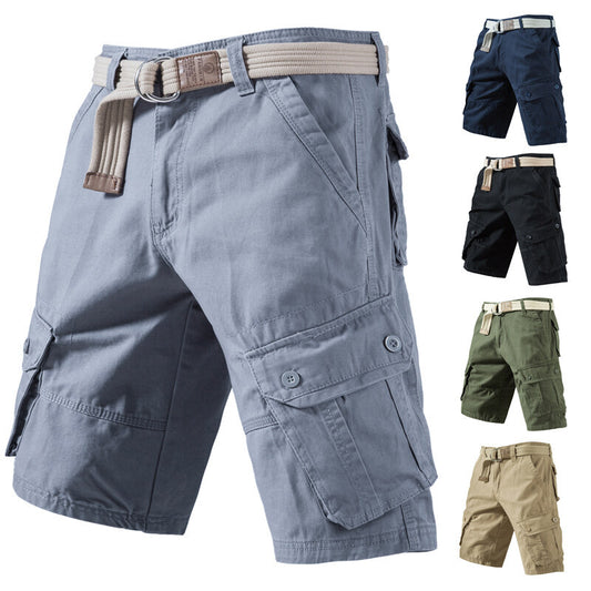 Summer Cargo Shorts With Pockets Fashion Solid Short Pants - Enfance-Heureuse
