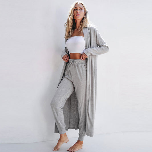 Autumn New Solid Color Long Sleeve Casual Suit Women's Simple All-matching - Enfance-Heureuse