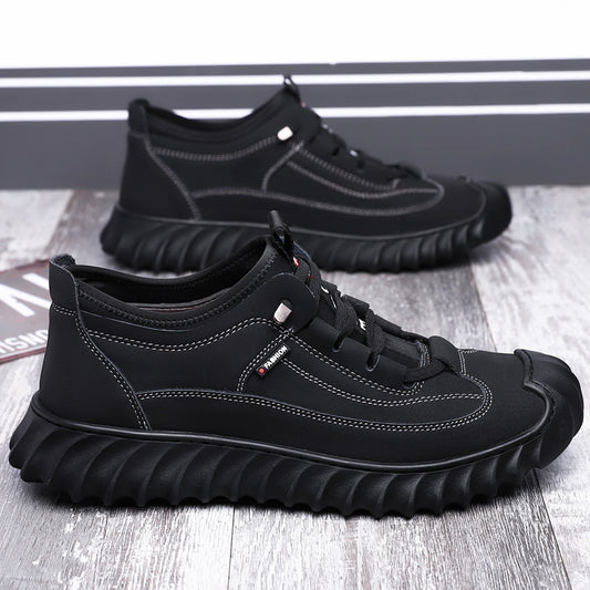 Fashion Soft Bottom Casual New Men's Sports Leather Shoes - Enfance-Heureuse