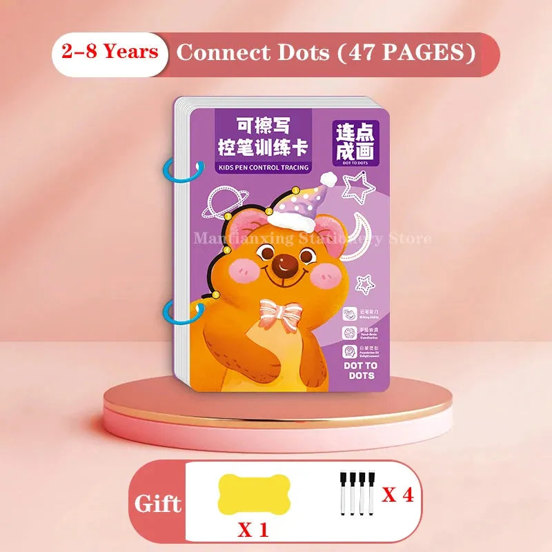Magical Tracing Workbook Control Training Book Reusable Magic Practice Copybook Children Montessori Drawing Education Stationery - Enfance-Heureuse