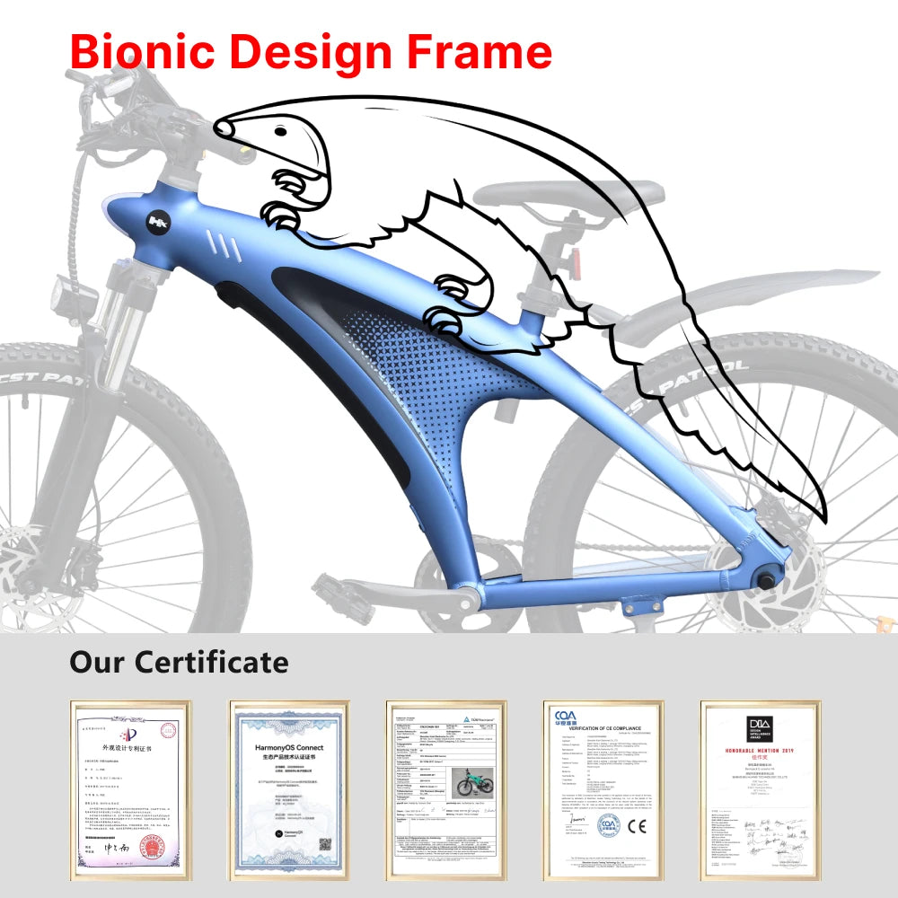 HX Q5 2000W Ebike Adult Electric Mountain Bicycle 27.5 inch Electric Bike 57km/h Removable battery Moped E Bikes Road Bike - Enfance-Heureuse
