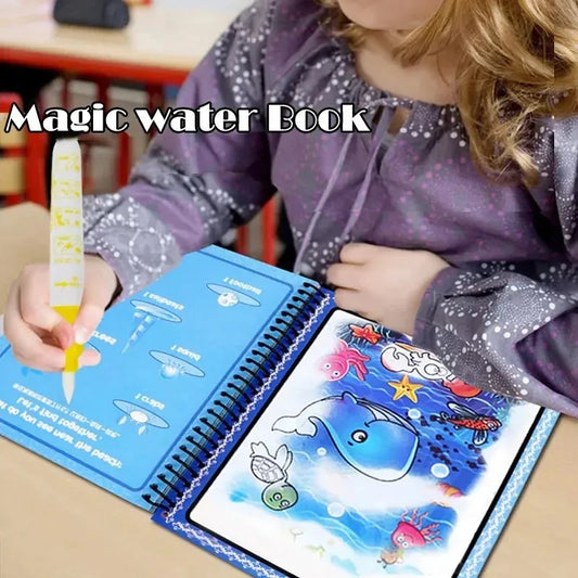Children Magic Water Drawing Book Reusable Coloring Book Painting Drawing Toys Sensory Early Education Montessori Toys for Kids - Enfance-Heureuse