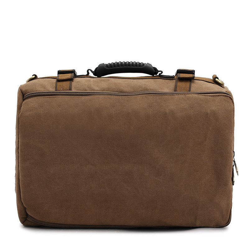 Men Canvas Backpack Huge Travel School Shoulder Computer Backpack Functional Versatile Bags Multifunctional Laptop Bag - Enfance-Heureuse
