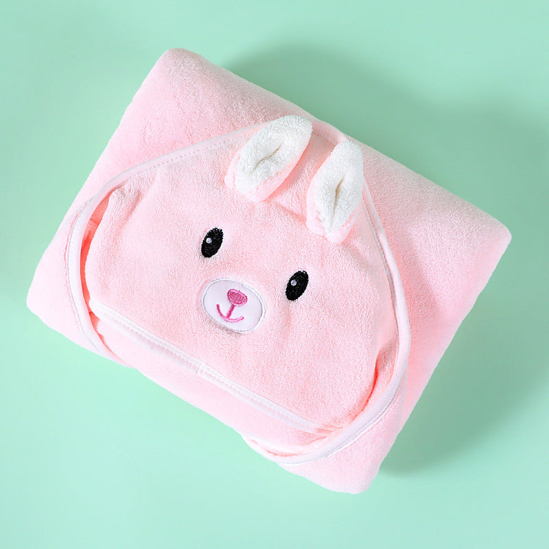 Coral Fleece Baby Bath Towel Bathrobe - Enfance-Heureuse