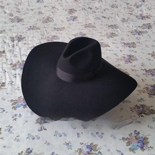 Pure Wool European And American Fashionable Ultra Wide Brim Wool Woolen Hat