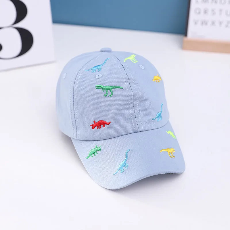 Casquettes de baseball colorées pour enfants avec petits dinosaures