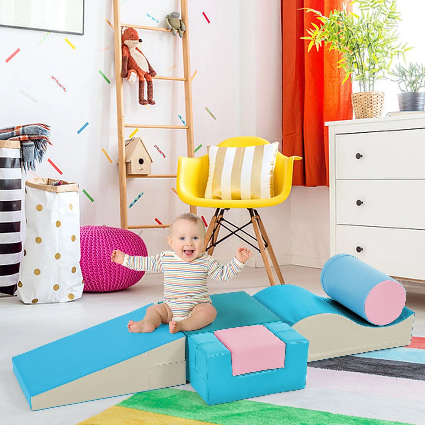 Colourful Soft Crawl And Crawl Foam Playset 6-in-1 - Enfance-Heureuse