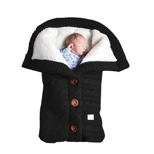 Soft Winter Solid Color Twist Vintage Button Sweater Children Sleeping Bag - Enfance-Heureuse
