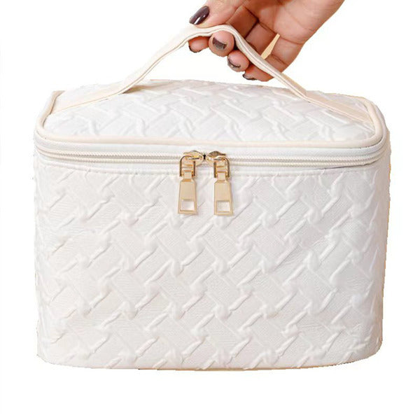 White Large Capacity Portable Travel Makeup Bag - Enfance-Heureuse