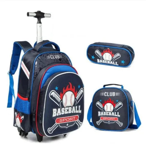 Three-piece Trolley Bag For Primary School Students - Enfance-Heureuse