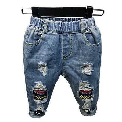 Nouveau pantalon pour enfants à couture creuse de style coréen lavé - Enfance-Heureuse