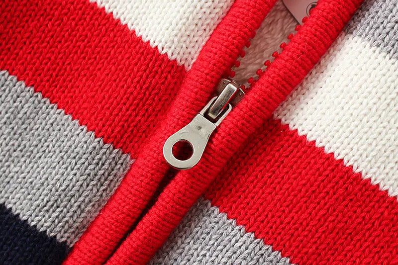 Fleece Sweater Cotton Jacket Children's Cardigan Knitwear Boys Pure Cotton - Enfance-Heureuse
