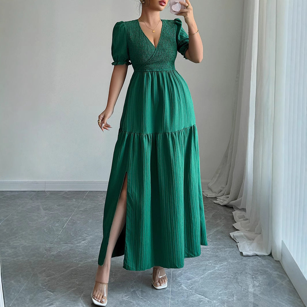 Deep V High Sense Dress Women's Clothing - Enfance-Heureuse