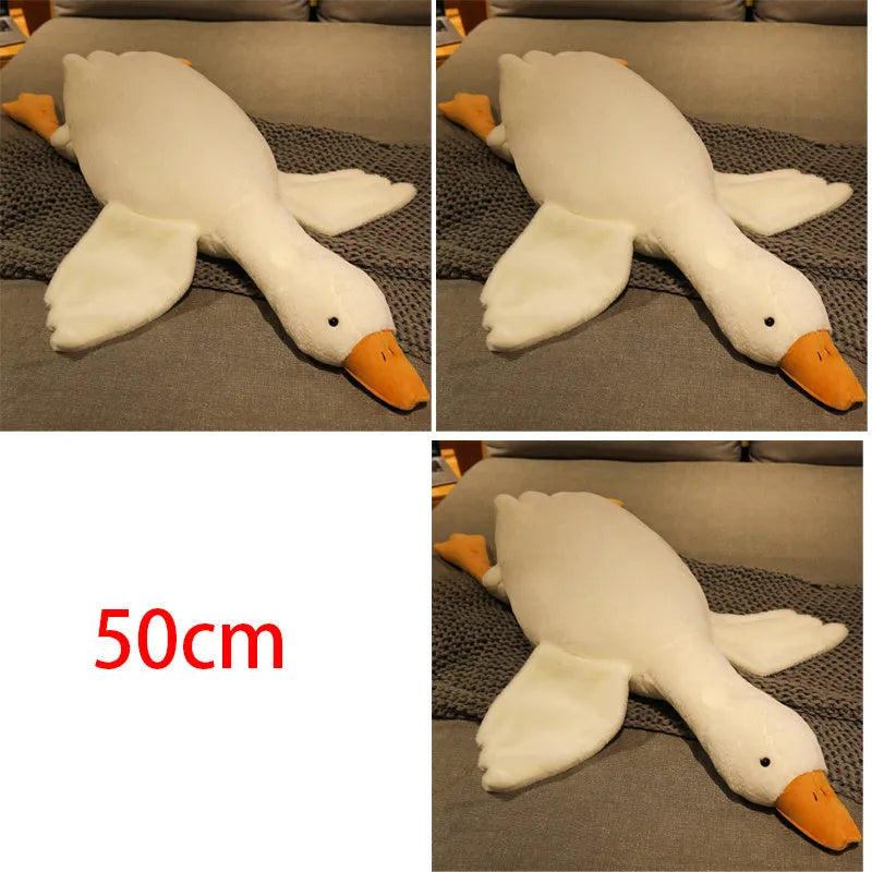 Grand oreiller de poupée d'oie blanche dormir en peluche - Enfance-Heureuse