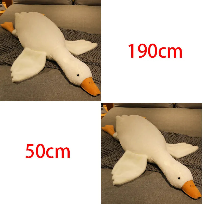 Grand oreiller de poupée d'oie blanche dormir en peluche - Enfance-Heureuse
