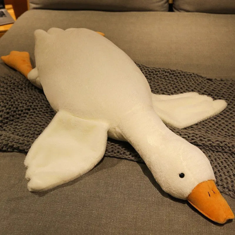 Grand oreiller de poupée d'oie blanche dormir en peluche - Enfance-Heureuse