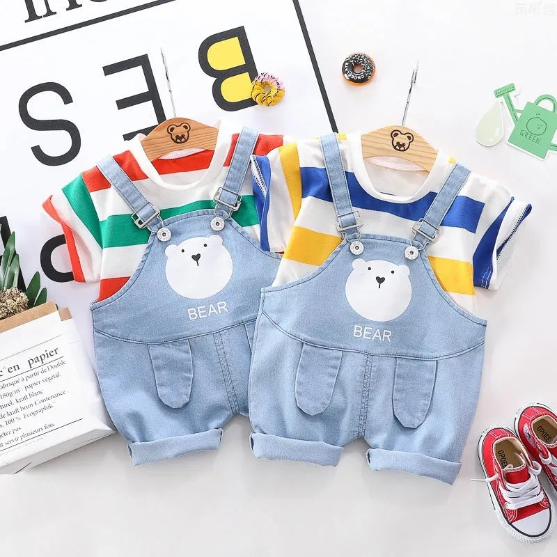 Summer Striped Short-sleeved Casual T-shirt Kids Cover - Enfance-Heureuse
