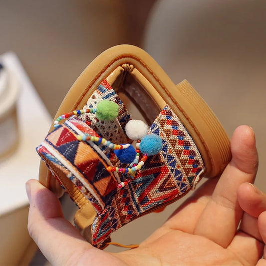 Girls' Ethnic And Foreign Style Vacation Sandals - Enfance-Heureuse